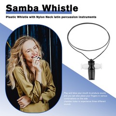 EASTROCK Samba Whistle Plastic with Nylon Neck latin percussion instruments T…