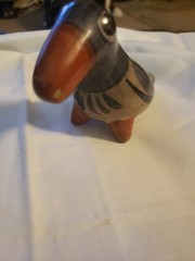 Vintage Mexican Tonala Pottery Bird Toucan Signed 3″ Clay Mid Century Modern