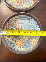 4 Antique & Rare Talavera Mexican Pottery Plates Hand painted Floral 7″ Diameter