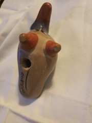 Vintage Mexican Tonala Pottery Bird Toucan Signed 3″ Clay Mid Century Modern