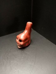 Death Whistle, Loud, Red, Small, Real, Aztec, Maya, Original, Hand Crafted.