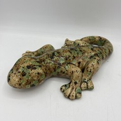 Ceramic Lizard Gecko Decorative Art Cantina Decor Beige Brown Green