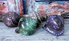 Green Clay Conch Shell Pre-Columbian Symbol Handmade Michoacán Mexican Folk Art