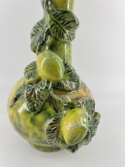 Vtg Ceramic Pottery Mexican Single Bud 3D Lemon Lime Vase
