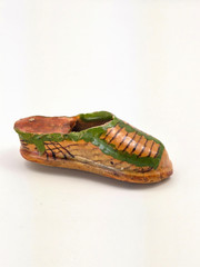 Vintage Mexican Pottery Huarache Miniature Shoe Ashtray – Single