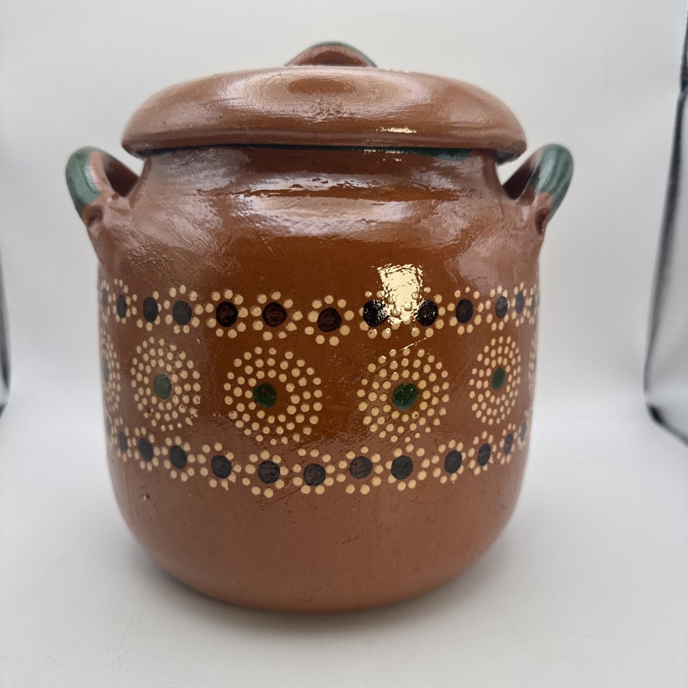 Mexican Ollas de Barro TerraCotta Red Clay Bean Pot 2 1/2 Gal