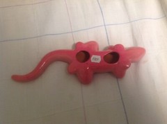Cancun Mexico Souvenir Lizard House Wall Mount Table Top Art Gecko Pink Pottery