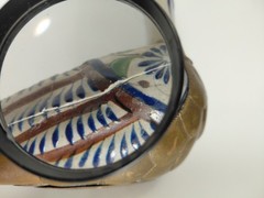 Tonola Mexican Pelican Pottery By Sergio Bustamante Ceramic With Brass Overlay