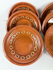 Mexican Redware TerraCotta Clay Barro Bowls ~ 6 3/4″ Set of 6 (SEE BELOW)