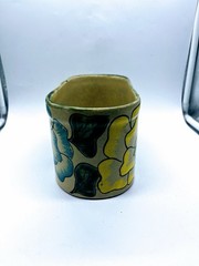 Floral Colorful Tonala Pottry Planter, Marked