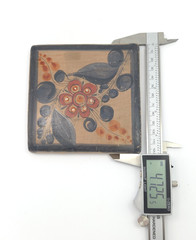Vintage Barro Bruñido/Burnished Tonala Mexico Floral Tile