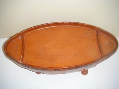 Vintage Terra Cotta Glazed Red Clay Mexican Tabletop Food Warmer