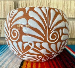 Mexican Ceramic Flower Pot Planter Folk Art Pottery Handmade Talavera #4