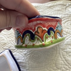 Talavera (Arte) Trinket Box Pue. Mexico Heart Terra Cotta Pottery Hand Painted