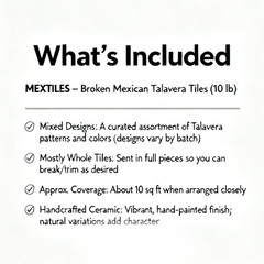 Handmade Mexican Talavera Tile Mix – 10 lbs of Unique Designs