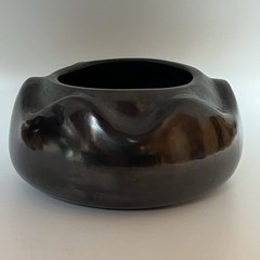 Vtg Dona Rosa Oaxaca Barro Negro Black Pottery Bowl Signed 5¾” D 2¼” H Mexico