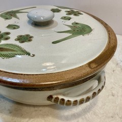 Tonala Mexico Ken Edwards El Palomar Green Bird Butterfly 3qt Covered Casserole