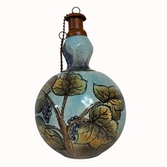 Talavera Tabletop Oil Lamp Cardinal of Peace VTG Artist Sign Outdoor Patio Torch