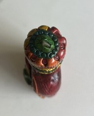 Unique BELIZE Toucan Bird 3D Art Clay Pottery Glass Flask 6 x 3