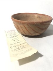 Pre-Classic 100-300 AD Nynte Pottery Bowl w. Red Painted Design.6”Rx3”T -Museum