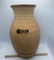 Tonala Mexican pottery vase bird, 8 inch tall, single bird