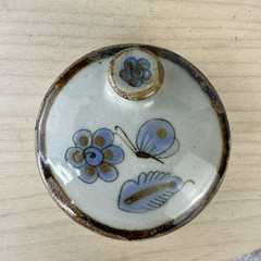 Vintage El Palomar Tonala Mexico Hand Painted Blue Bird & Butterfly 4.5″ Teapot
