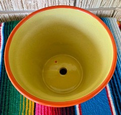 Lg Mexican Ceramic Flower Pot Planter Folk Art Pottery Handmade Talavera L#15