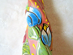 CERAMEX ADOBE MODERN 8.5″ VASE MEXICAN TERRACOTTA POTTERY ART HAND PAINTED