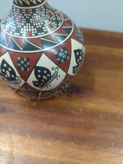 Mata Ortiz Polychrome Pottery Vase Jug Gloria Hernandez Butterfly Design