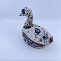 vintage handmade tonala duck mexican folkart hand painted floral design
