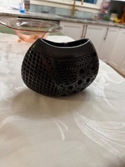Dona Rosa Handmade Mexican Black Pottery Decorative Bowl 5.5” Tall 8” wide