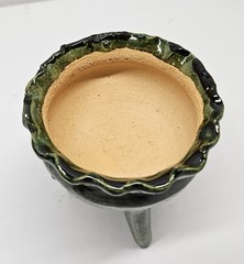 Green Clay Copalero/ Incense Burner Handcrafted In Oaxaca Copalero De Barro