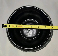 Black Round Planter 7 X 5 Inches Tall Hand Painted Mexican Art Clay Pot