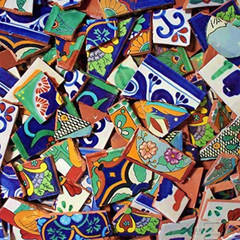 Handmade Mexican Talavera Tile Mix – 10 lbs of Unique Designs