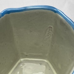 Mexican Folk Art Pottery Octagon Planter 3.75″ Ocean Fish Pattern Plant Pot