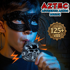 Aztec Death Whistle – Skull Quetzalcoatl Design | 125+ Db Screaming War Whist…
