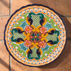 Talavera Pottery Colorful Wall Hanging Platter Serving Tray Table Top Display