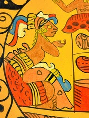 1994 MAYAN BELIZE HANDMADE POTTERY FOLK ART DECOR TRIBAL PLATE Signed By Artist