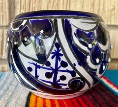 Mexican Ceramic Flower Pot Planter Folk Art Pottery Handmade Talavera #1