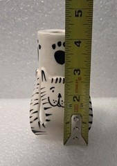 Dorothy Steele Modern Art Pottery Fun Cat Bud Vase Taper Candle Holder Signed