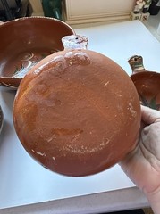Vintage Mexico Red Clay Hand Painted Nesting Bowls SET OF FOUR (4)