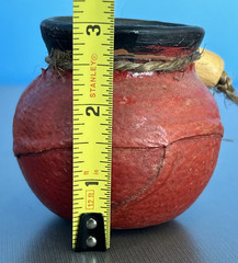 4 Multi Color Pot – Leather Covered Terracotta Mexican Pot ~JJ
