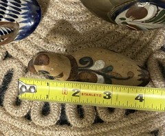 LOT OF 4 TONALA MEXICAN FOLK ART POTTERY FIGURES BRASS DUCK TOUCAN