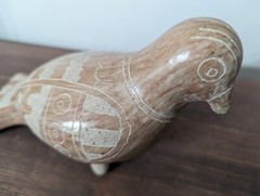 Vintage Mexico Pottery Effigy Parrot Bird Sculpture Vase Vessel Reproduction