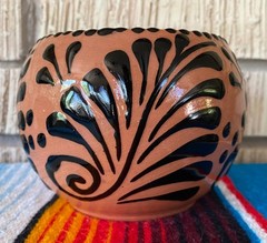 Mexican Ceramic Flower Pot Planter Folk Art Pottery Handmade Talavera #4