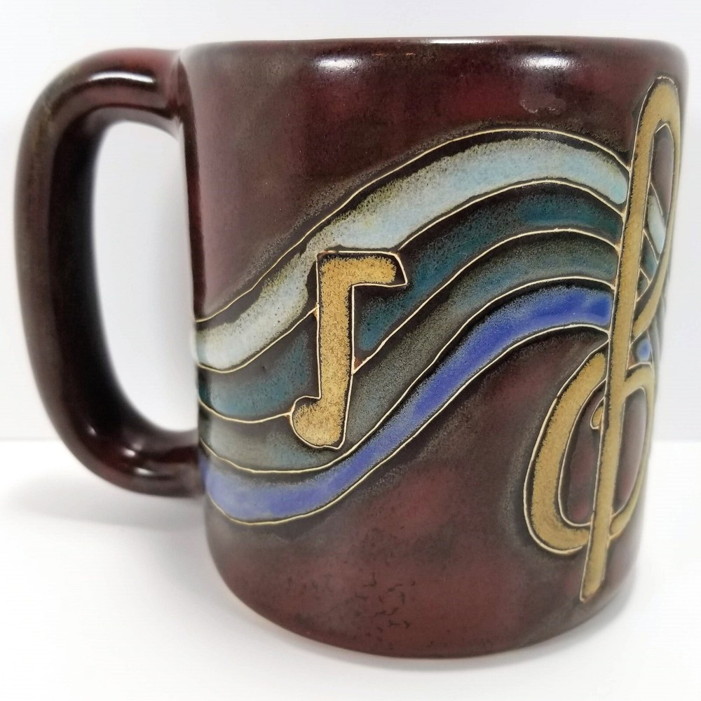 Design by Mara MUSICAL NOTES Mexico Studio Art Pottery Coffee Mug Sheet Music
