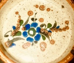CLASSIC TONALA Cobalt blue Floral Design Grannycore 3 Slot Ashtray Decor