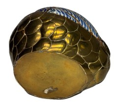 Vintage Sergio Bustamante Quail Mexican Tonala Pottery Brass B Mark 7×5″ *flaw