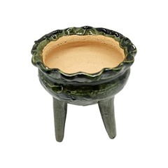 Green Clay Copalero/ Incense Burner Handcrafted In Oaxaca Copalero De Barro