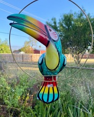 Talavera Bird Handmade Toucan Parrot Ceramic Mexican Pottery Hanging Patio Decor